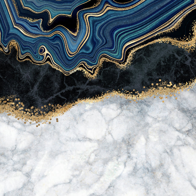Blue Agate Golden Veins Marble Wallpaper Murals