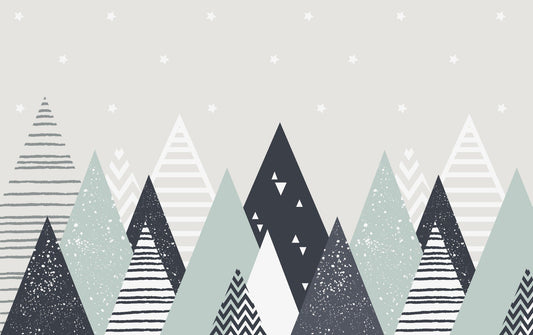 Kids Room Geometric Mountain Wallpaper Murals