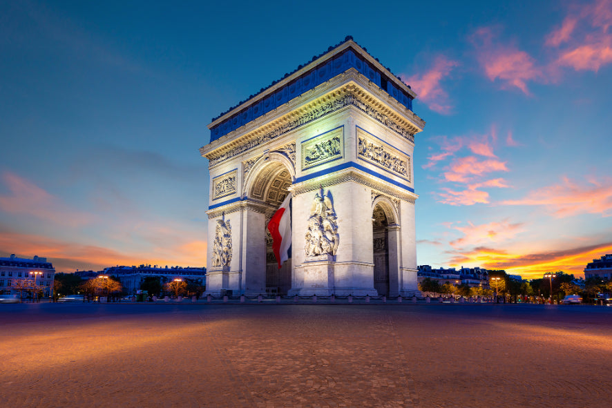 Arc De Triomphe De Paris Night Wallpaper Mural in your room — zoomed