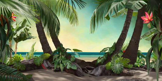 Beach Lagoon View Wallpaper Mural
