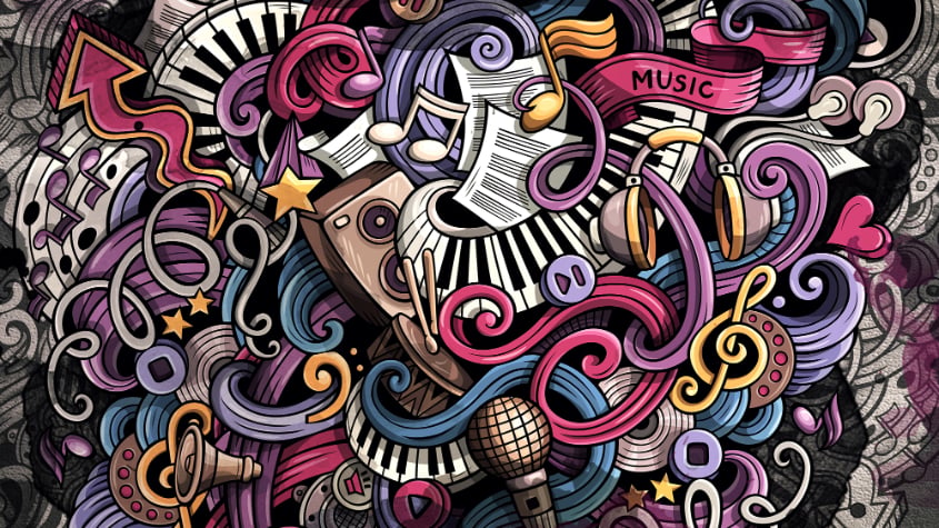 Musical Doodles Art Wallpaper Murals