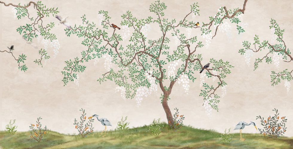 Japanese Garden Birds Wallpaper Murals