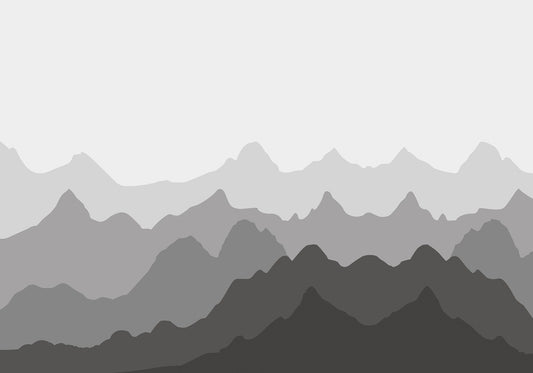 Grey Silhouettes Mountains Wallpaper Murals