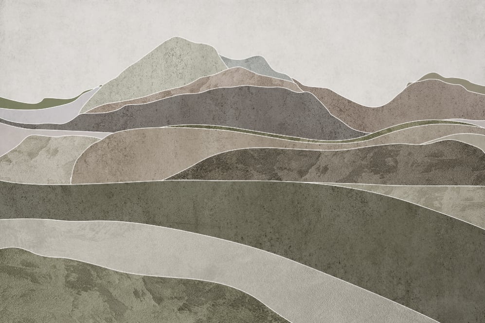 Brown Wavy Hills Wallpaper Murals
