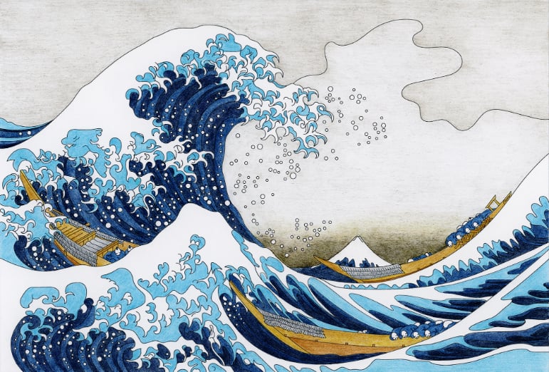 The Great Wave Kanagawa Wallpaper Murals