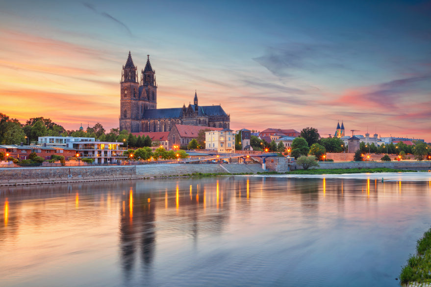 Cityscape Magdeburg Germany Elbe River Wallpaper Wall Mural in your room