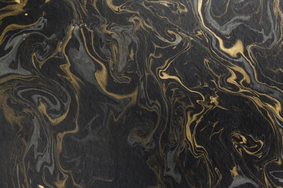 Black and Gold Marble Effect Wallpaper Wall Mural in your room — zoomed