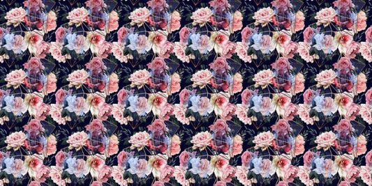 Floral Design Gold Lines Wallpaper
