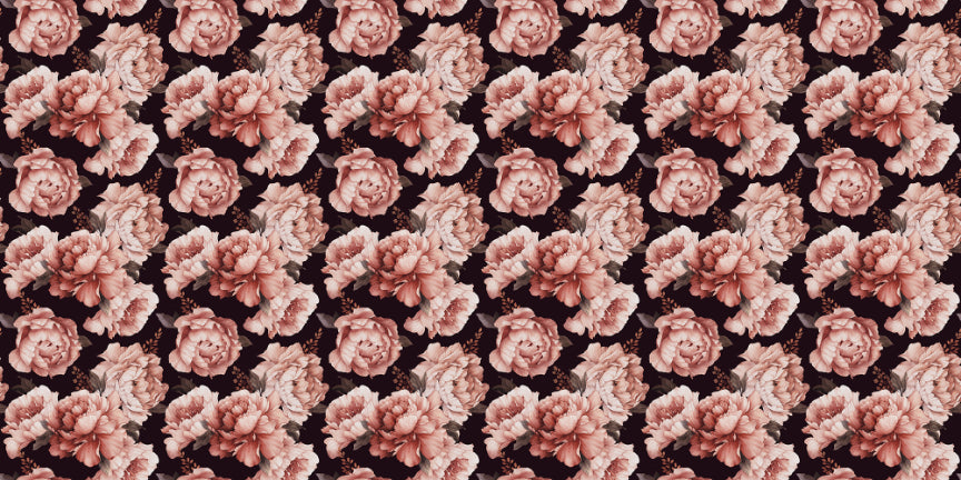 Brown Watercolor Flower Pattern Wallpaper