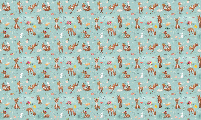 Little Deer and Hare Kids Room Wallpaper in your room