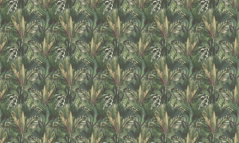 Tropical Leaves Hand Drawn Watercolor Wallpaper in your room