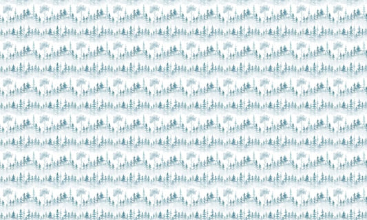 Winter Forest Surrounds Foggy White Background Wallpaper