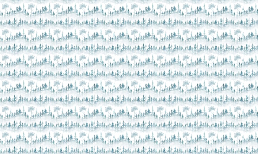 Winter Forest Surrounds Foggy White Background Wallpaper