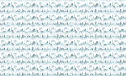 Winter Forest Surrounds Foggy White Background Wallpaper