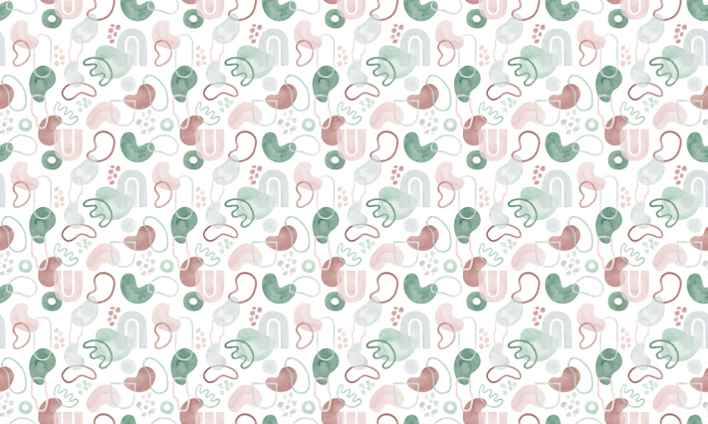 Watercolor Tile Geometric Repeat Pattern Wallpaper in your room