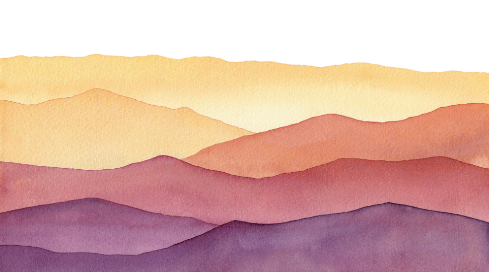 Watercolor Wavy Mountain Hand Drawn Wall Murals in your room