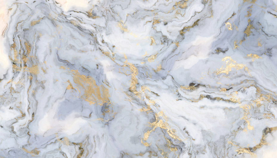 Golden Color Inclusion White Background Marble Wallpaper