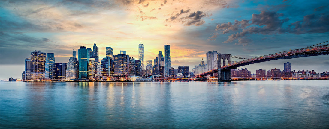 New York Sunset Panorama Wall Mural