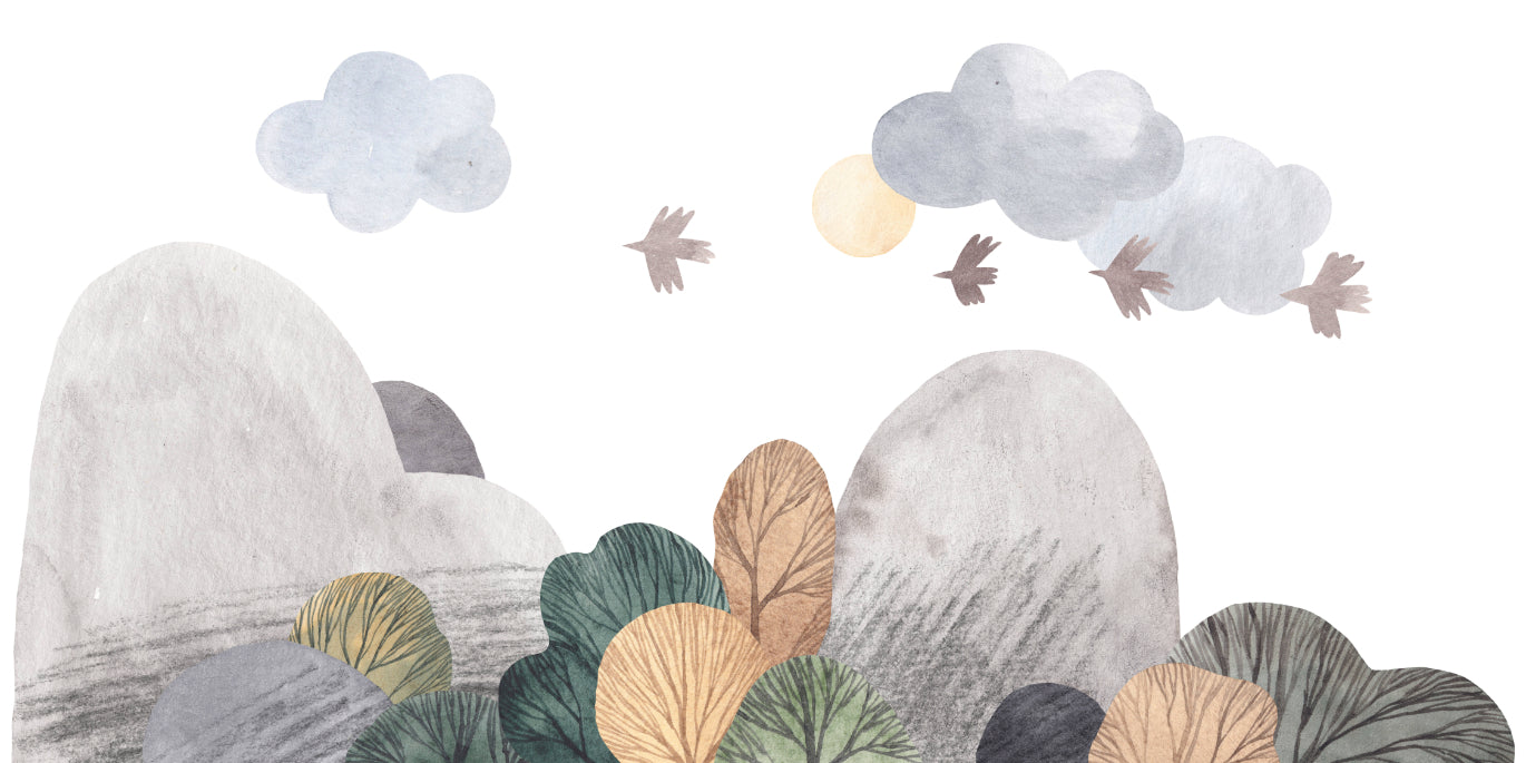 Abstract Watercolor Landscape Wall Mural in your room — zoomed