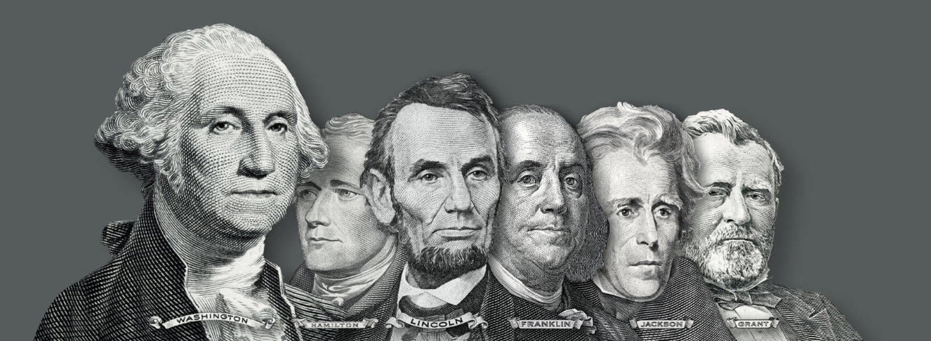 US Presidential Portraits Currency Wall Mural