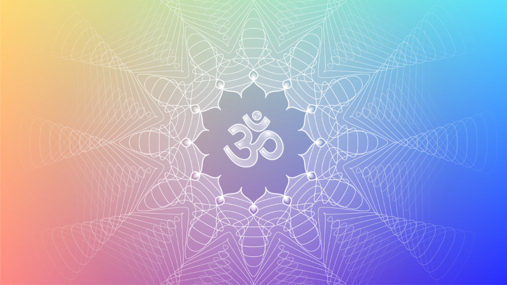 Om Lotus Wall Mural in your room — zoomed
