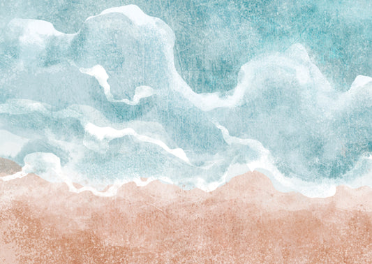 Boho Sea Beach Waves Wall Mural