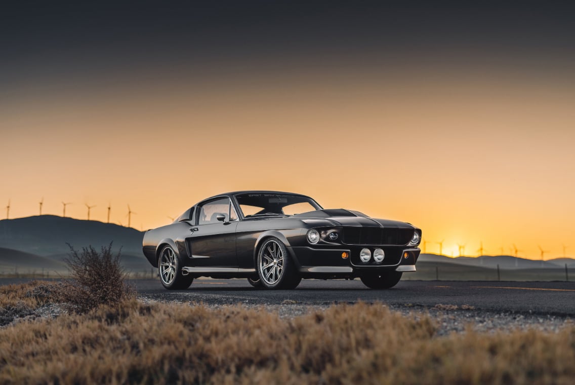 Ford Mustang Sunset Drive Mural in your room — zoomed