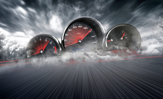 High Speed Car Dashboard Wall Mural