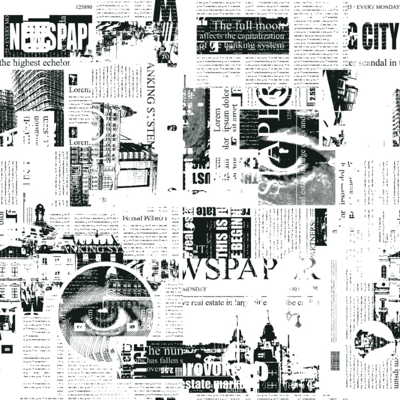 Urban Newsprint Wall Mural in your room