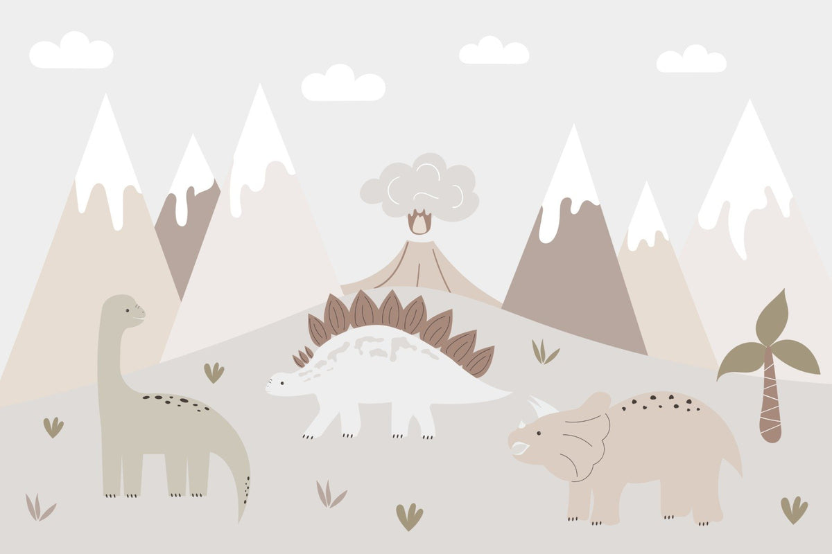 Jurassic Landscape Wall Mural in your room — zoomed