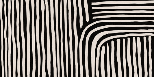 black and white striped wallpaper mural