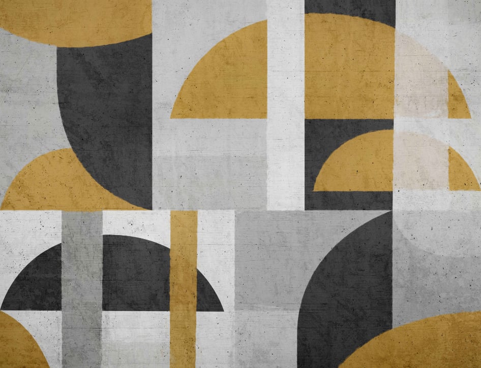 Monochrome Geometric Wall Mural in your room — zoomed