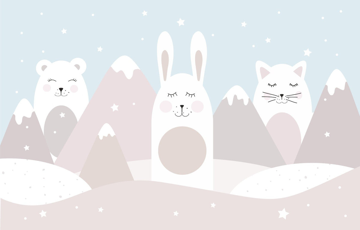 Cute Animals Kids Room Wall Mural in your room — zoomed
