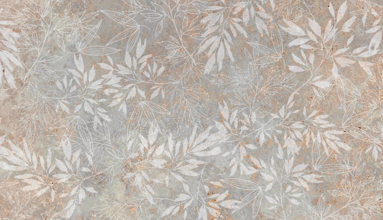 Vintage Floral Artwork Wallpaper Mural in your room — zoomed