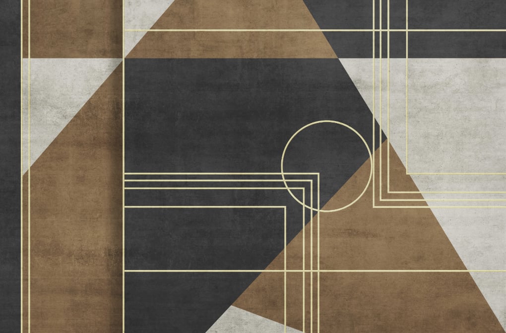 Geometric Abstraction Wall Mural in your room — zoomed