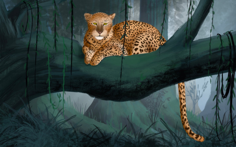 Leopard Rainforest Wall Mural in your room