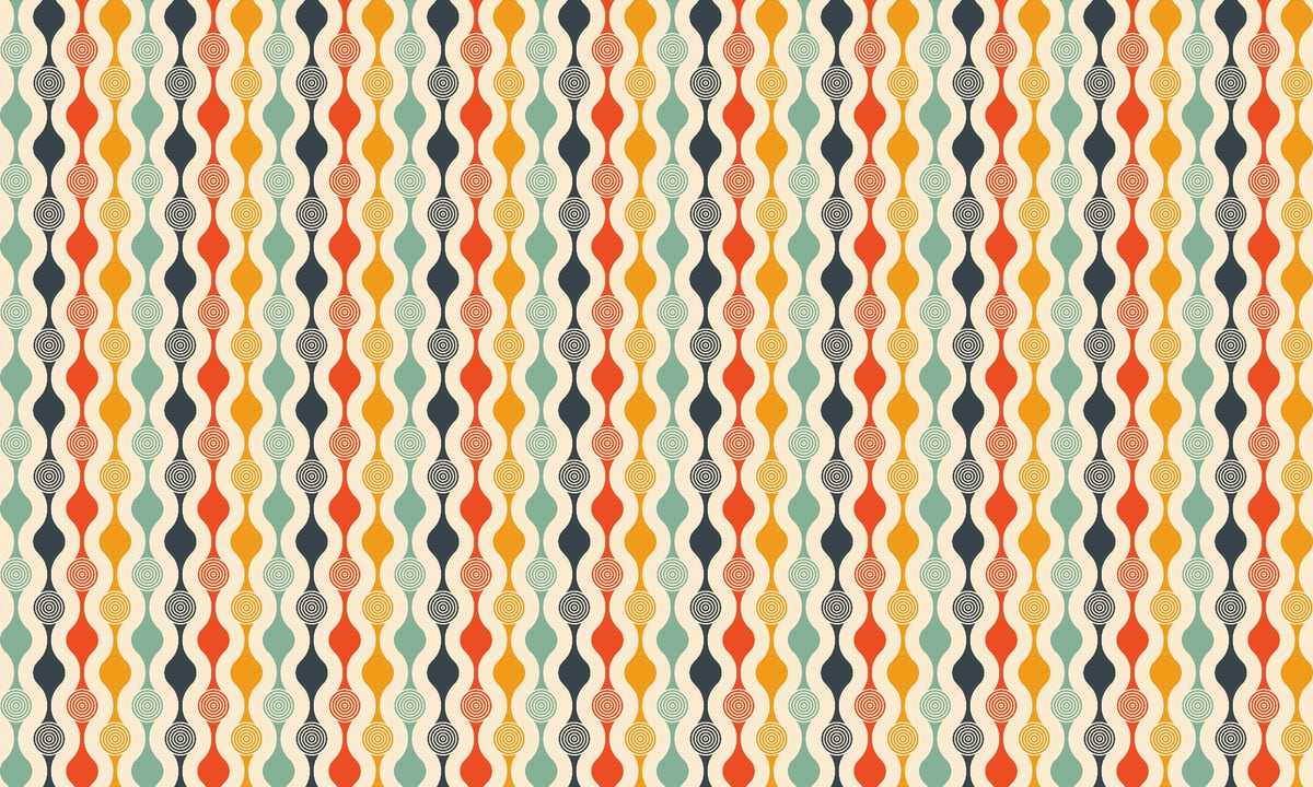 Retro Curves Wallpaper in your room — zoomed