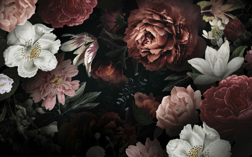 Floral Elegance Wall Mural in your room — zoomed
