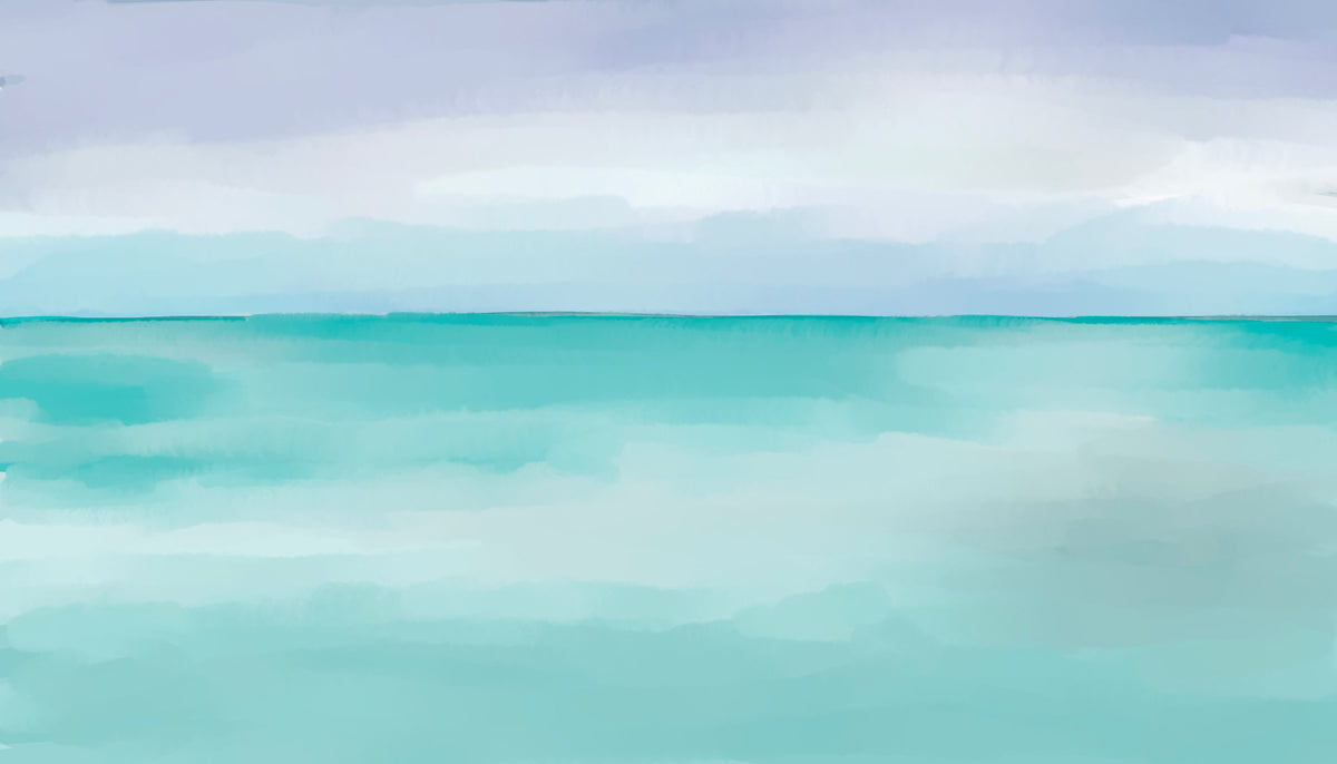Turquoise Ocean Wall Mural in your room — zoomed