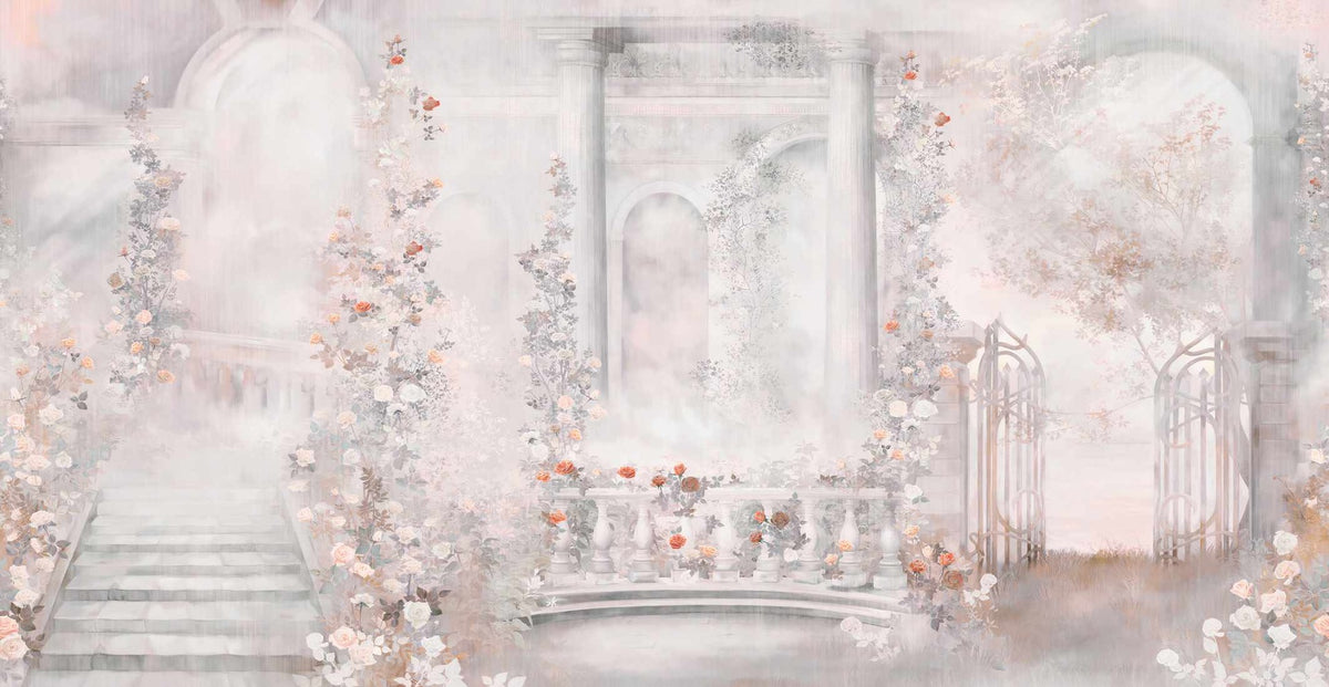 Storybook Garden Dreams Blush Pink Wall Mural in your room