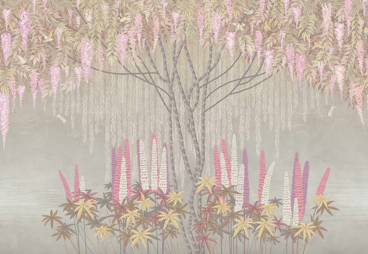 Historic Hues Wisteria Wall Mural in your room — zoomed