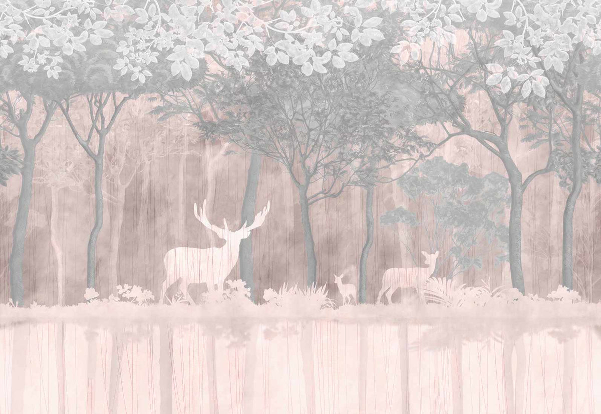 Enchanted Jungle Deer Mirage Wall Mural in your room