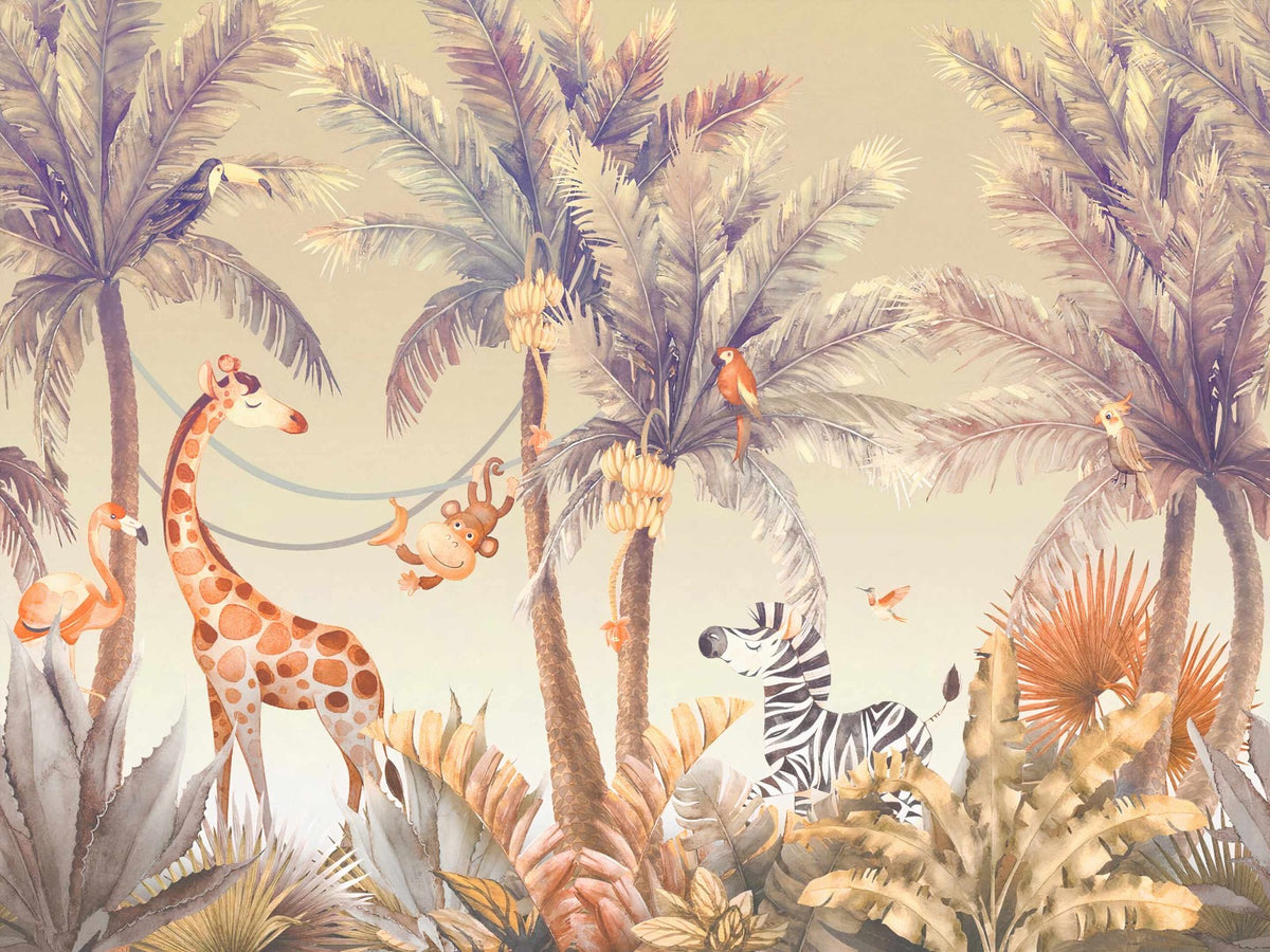 Jungle Jubilation Odyssey Wall Mural in your room
