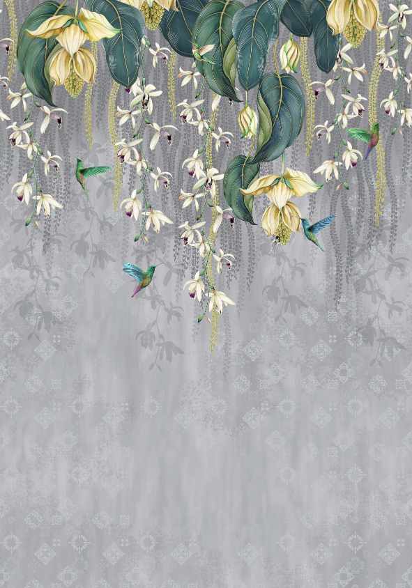 Lush Orchid Drizzle Wallpaper Murals in your room — zoomed