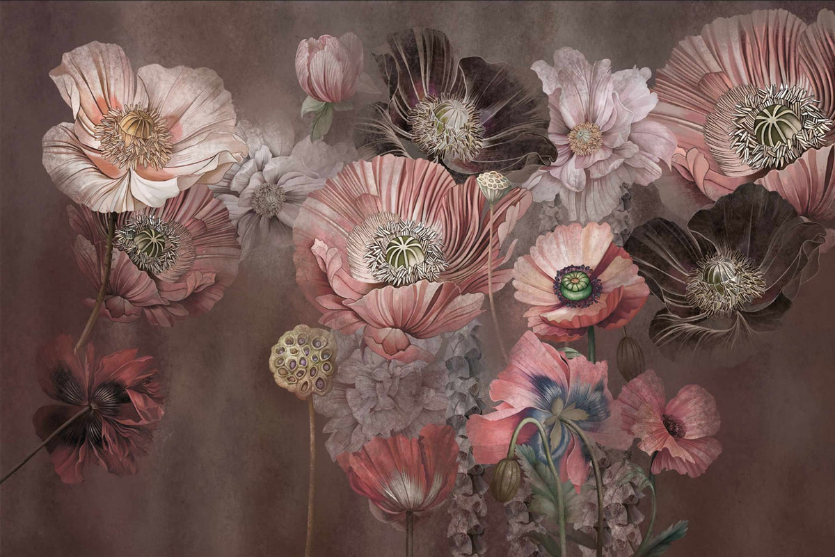 Majestic Petal Impressions Wall Mural in your room — zoomed