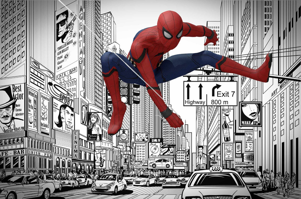 Spider Man Edition Wallpaper Mural in your room — zoomed