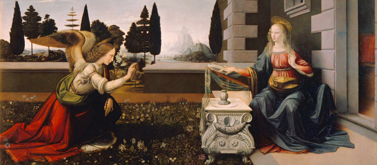 Leonardo's Divine Annunciation Mural in your room — zoomed