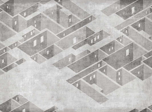 Abstract Building Vector Art Wall Mural