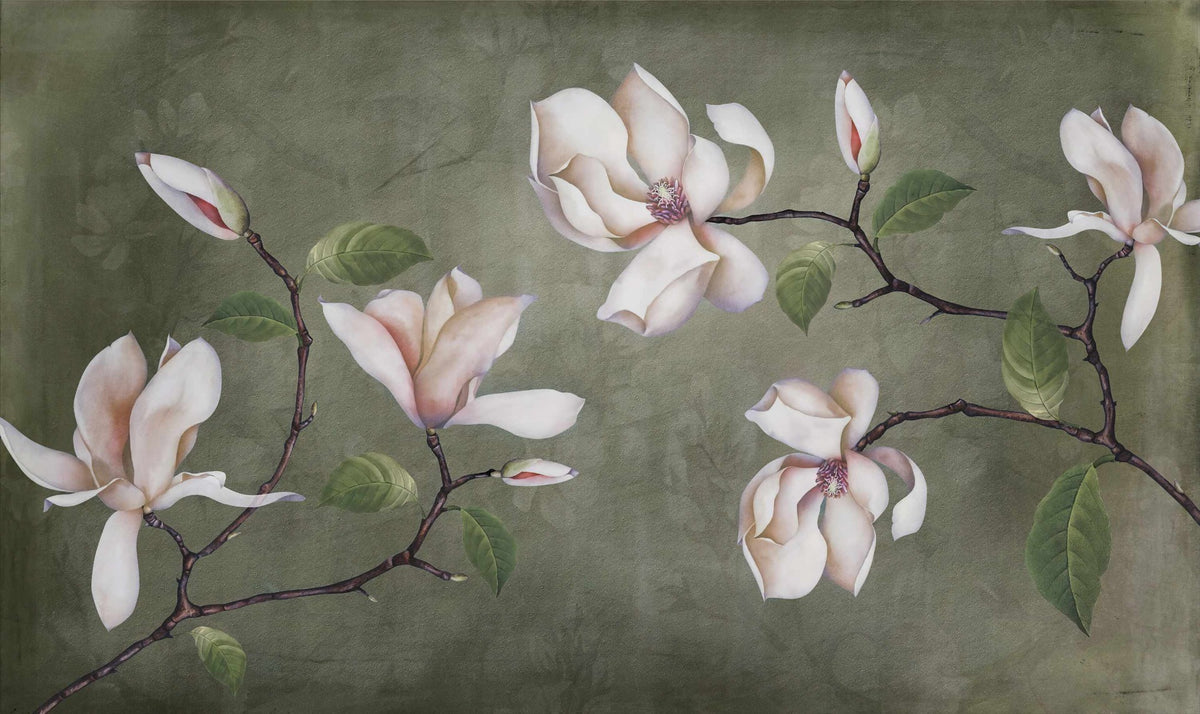 Vintage Blossom Peel & Stick Wallpaper Mural in your room — zoomed
