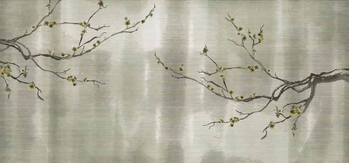 Blossom Vista Japanese Floral Wall Mural in your room — zoomed